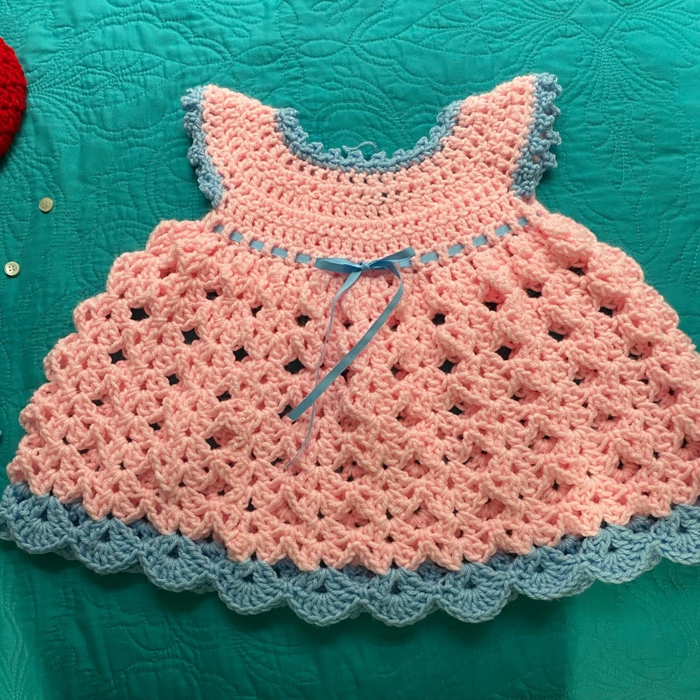 Handmade crochet baby dress!! Reasonable offers!